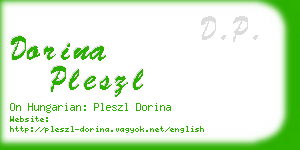 dorina pleszl business card